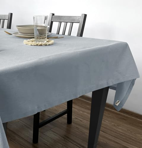 Rollmayer Tischdecke Velvet Uni Hellgrau 218 140x220cm