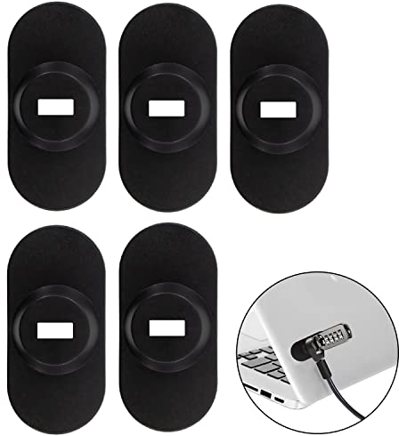 Zolunu Anti Theft Self-Adhesive Security Plate with Slot for Cables to Lock Down Laptops, Mac Book, Tablets, iPad, or other Computer (Black)