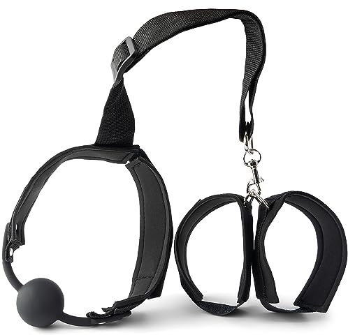 BDSM Knebel Mund Extrem - Mundknebel SM für Frauen - Mouth Ball Gag für Sex Fesseln & Bondage - BDSMS Spielzeug Hart für Frauen, Männer & Paare Extrem - Bondageset für Sie - SM Sexspielzeug Kit Erotik