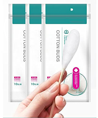 Bolesen Cotons-tiges stériles jetables 100 % coton dégraissé 15,2 cm avec tige en bambou et coton hautement absorbant