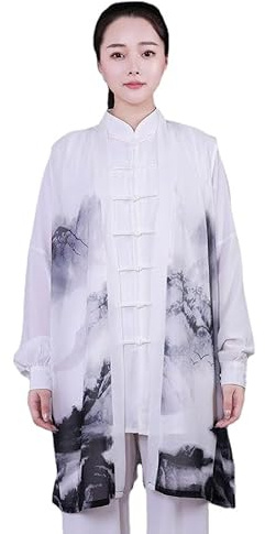 HEARTTOUCH Adult Tai Chi Suit Chinese Kung Fu Clothing Wing Chun Costume Long Sleeve Morning Excerises Meditation Outfit (01,M,Medium)