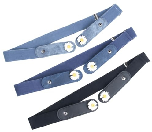 EORPAVU Ceinture fille,Ceinture pour enfants, élastique sans boucle invisible, bande élastique réglable pour garçons et filles (3 pièces)