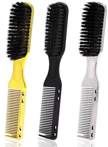 3 Pieces Of Barber Brushes, Barber Accessories, Hairdressing Comb, Beard Styling Brush For Hair Cutting, Men'S Hair Comb