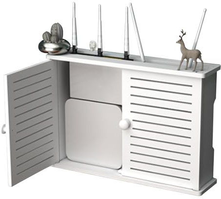 PZPIUGY Contenitore per router WiFi, scaffali sospesi, montaggio a parete, cavi, organizer da parete