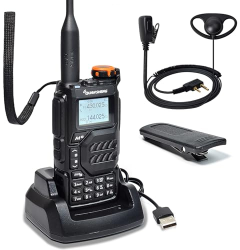 Quansheng UV-K5 VHF UHF Bärbar Walkie Talkie Uppladdningsbar tvåvägsradio för studio/utomhus/bil (med D-formad öronsnäcka)