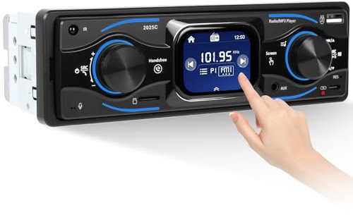 [2.17 SCHERMO TOUCH] CAMECHO Autoradio 1 Din Bluetooth Vivavoce Lettore Multimediale Digitale con Radio FM, Lettore MP3 per Auto, USB/Ingresso AUX/Riproduzione da Pen Drive + Telecomando Incluso