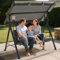 Soontrans 3-Sitzer Hollywoodschaukel, Familienzeit mit Leichtigkeit, Gartenschaukel mit Sonnendach & Gestell & Gepolsterte Sitzauflage, Belastbar bis 200 kg, aus Stahl (175 x 110 x 152 cm, Anthrazit)