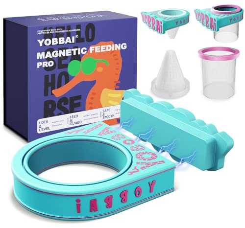 Yobbai Magnetic Fish Feeding Ring – Strong Magnet Feeder for Betta Goldfish Shrimp, Stops Waste, Anti Jump, Works with Floating Pellets Frozen & Live Worms