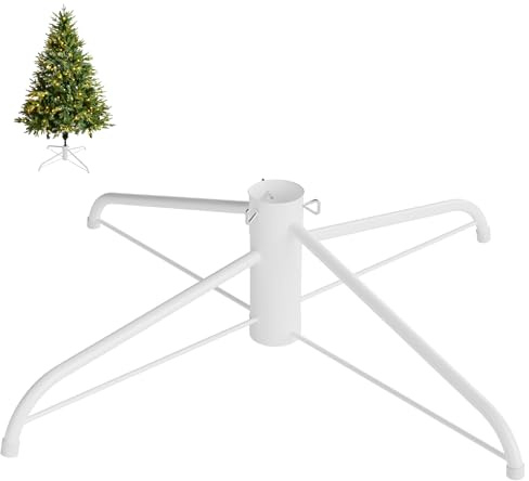 Vivo Technologies Soporte para árbol de Navidad de 50 cm, base de soporte de árboles de Navidad artificiales para 7 pies y menos, soporte de metal de hierro con almohadilla de goma con tornillo de