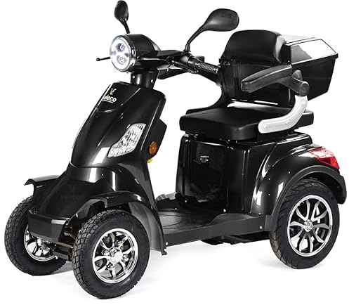 VELECO Faster – Road-Ready 4-Wheel E-Mobility Solution, Powerful, Secure & Storage-Friendly (Black)