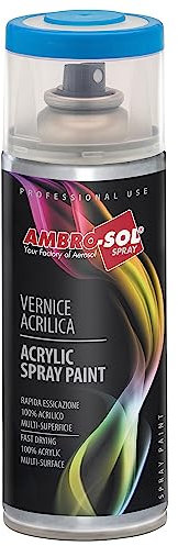 AMBRO-SOL - Pintura acrílica en spray, color Azul Claro, RAL 5012, resultado profesional en múltiples superficies, exteriores e interiores, 400 ml
