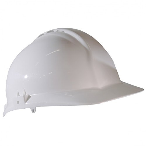 Centurion Safety Products – General Purpose Safety Helmet – Classic Hard Hat with Full Peak Built in UK – Slip Ratchet Fastening Secures Hat on Your Head - Wear All Day – Vented - White