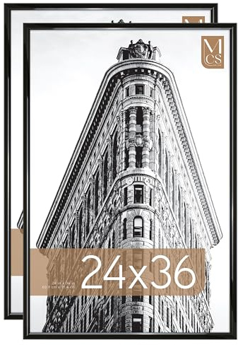 MCS Trendsetter - Marco de póster Grande de 60 x 90 cm, Color Negro, Alto Brillo, Vertical y Horizontal, para Colgar en la Pared, para Fotos, pósteres e Impresiones artísticas (Paquete de 2)