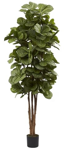 Nearly Natural 6ft Fiddle Leaf Fig Artificial Tree with 6 Natural Trunks, 270 Lush Green Leaves