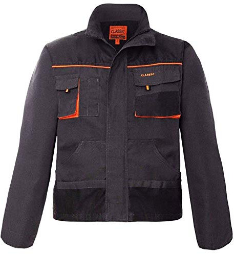 Arbeitsjacke Sicherheitsjacke Schutzjacke Arbeitsschutzjacke (Classic-J-Grau) (58)