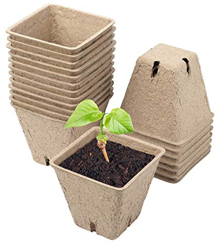 Schramm® Anzuchttöpfe 20, 60 oder 100 Stück aus Zellulose Höhe: 5,5 cm biologisch abbaubar Pflanztopf Pflanztöpfe, Anzahl:20 Stück