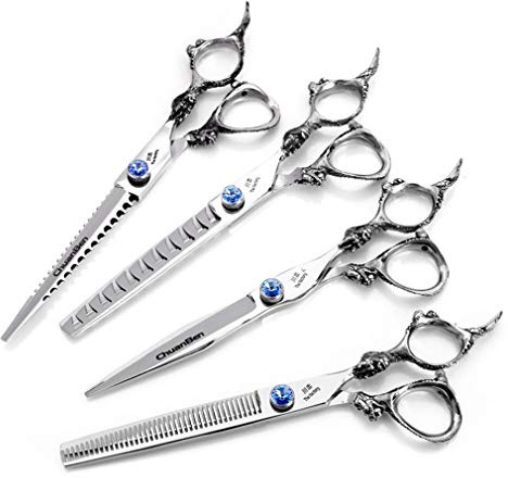 SXFJF Pet Grooming Scissors Kit, 7.0 Inch Professional Pet Grooming Scissor Cutting Thinning Scissor Hair Cutting Tools, for Dog and Cat
