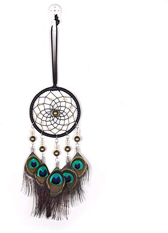 ikasus Traumfänger Auto,Dream Catcher Handgefertigt Traumfänger mit Feder Dreamcatcher Deko Handwerk Auto Deko Ornament für Car Home Decor Hochzeit Wandbehang Geschenk Autospiegel Anhänger