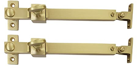 Adonai Hardware Hodaiah Brass Heavy Duty Telescopic Casement Latch Lock Sliding Window Stay Adjuster (7.4 Inch x 2 Pack) Sturdy, DIY, Window Hardware Accessories Fittings