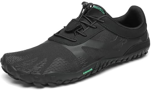 SAGUARO Barfußschuhe Damen Herren Zehenschuhe Traillaufschuhe Weich Bequem Barfussschuhe Fitnessschuhe Männer Frauen Trainingsschuhe für Joggen Laufen Wandern, Schwarz, 41 EU