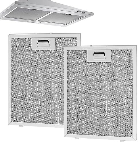 Aicharynic Pack of 2 Grease Filter Cooker Hood, 320 x 260 mm Metal Grease Filter for Cooker Hoods, Aluminium Grease Filter, Metal Replacement Filter, Replacement Filter for Kitchen Extractor Hoods