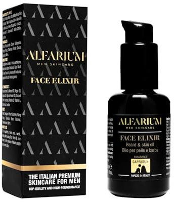 Olio Barba Uomo & Balsamo Barba Uomo con Retinolo - Olio Barba Ammorbidente & Beard Grower Non Unto - Stimola Crescita, Contrasta Secchezza - Alfarium, Made in Italy