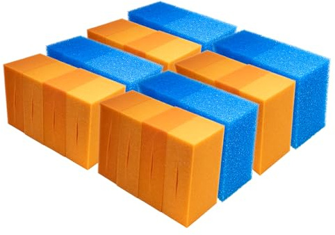 VIALIA 36x Filterschwamm Set kompatibel mit Oase BioTec 36 & Screenmatic | 18x Blau grob & 18x Rot fein | Ersatzschwämme für Teichfilter | Maße 21,5x15,5x9 cm | Made in Germany