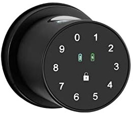 STRAFBRG Maniglia per porta intelligente Serratura elettronica Tuya Smart Lock Manopola Impronte digitali cilindriche Blocco codice elettronico Controllo APP Serrature intelligenti antifurto