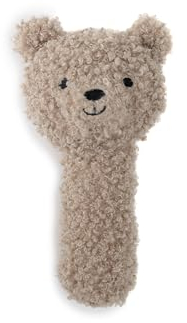 Jollein Greifling Rassel Baby - Teddy Bear - Olive Green - Boucle - 100% Polyester - 22x9x20cm