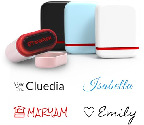 Syntix Custom Name Stamp - Personalized Signature Stamps Self Inking for Business Work, Date Label, Office, Teacher Gifts (Name Stamp)