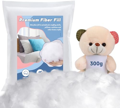 Luokefe 300g/10.5oz Poly Filling, Polyester Fiberfill for Crochet, Plush, Pillow Cushion Filler, DIY Home Craft
