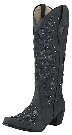 Snowboard Schuhe Damen Stiefel High Knie besetzte gestickte Dicke Stiefel für Frauen Schwarze Herren (Black, 42)