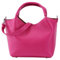 SH Leder Damen Handtasche aus Echtleder Beuteltasche mit Schultergurt und Innentasche Elegante Henkeltasche Crossbody Tasche für Alltag & Büro 28x18cm Sophia G684 (Pink)