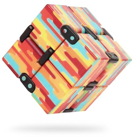 Infinity Cube, Infinity Cube Fidget Toy, Cubo Infinito Antiestres para Niños, Cubo Fidget Toy, Puzzles 3D, Juguetes educativos, para Oficina, Escuela y Hogar (A)