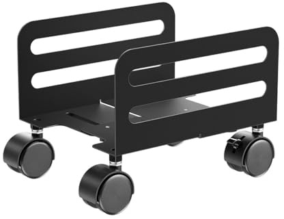 Itkcozcg Carrello mobile del CPU di larghezza regolabile del supporto della torre del calcolatore di rotolamento d'acciaio con le rotelle bloccabili sotto il supporto della torre del computer dello