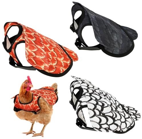 3 Stück Hühnersattel,Adjustierbarer Huhn Weste,Schutzschürze Wasserdicht Hühnerbekleidung,Leicht und einfach zu tragen Hühnersattelschürze,für Geflügelstall