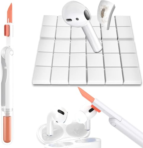 Elektronisk rengöringssats, lämplig för AirPods, iPhone, telefon, smartphone, hörlurar, airpodsrengöring, inkl. pasta