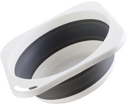 VILLFUL Bac Pliable Polyvalent pour Lavage à Domicile Cuisine et Camping Bassin Léger Gris Moyen Portable pour Salle de Bain et Nettoyage Polyvalent