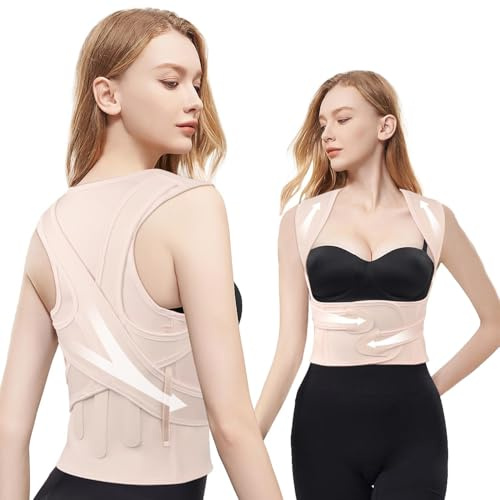 UIOF Posture Corrector Women, Comfortable Adjustable Upper Back Brace Posture Corrector, Relief Back Pain, Support for Back, Neck, Shoulder - Improve Correct Posture Hunchback Invisible Under Clothes