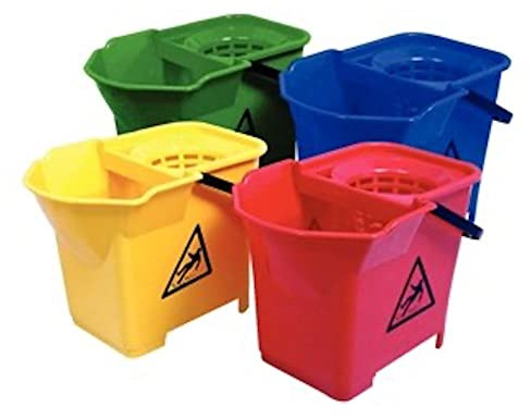 Stalwart S223 Colour Coded Mop Bucket, Kitchen Areas, 14 L, Yellow
