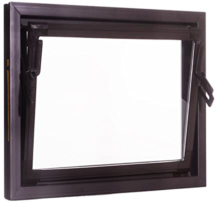ACO 50x50cm Nebenraumfenster Fenster Kippfenster braun Kellerfenster Einfachglas