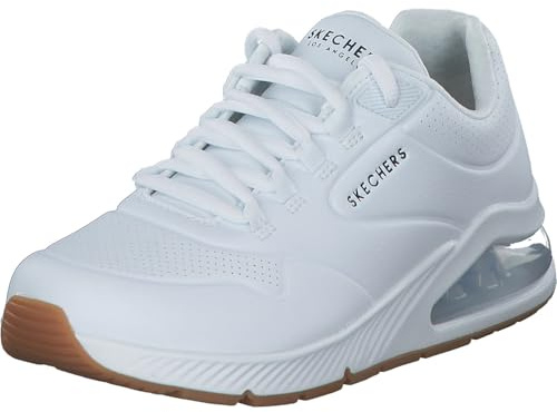 Skechers Damen UNO 2 AIR Around You Sneaker, White Duraleather/Mesh Trim, 36.5 EU