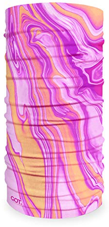 GOT Sports Tube Bandana - Neck Gaiter for Women & Men, Face Mask, Neck Wrap, Head Scarf, Curly Hair Sleep Protection - Breathable, Lightweight Microfiber (Liquid Paint Pink)