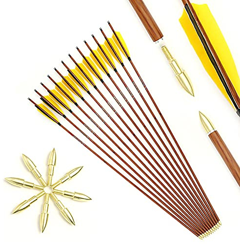 Spine 500 Flèche 32 Pouces Flèche Flèches Carbone Flèche Cible Flèche de Chasse Arc à Poulies Arc Classique Adulte Jeunesse Tir à l’Arc Entraînement 12pcs comme Le Bois