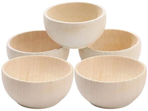jojofuny 5 Stk Holzschüssel Sortierschalen Holz Holzschalen Zum Bemalen Diy Holzschalen Gewürzschalen Aus Holz DIY Unfertige Schalen Unvollendete Bastelschalen Mini Kind Hölzern