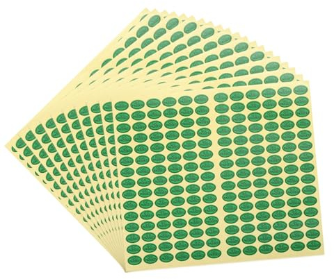 QUARKZMAN Adesivi con Approvazione QC Etichette Adesive di Forma Ovale 9 x 13mm per Controllo Qualità Inventario Stock Magazzino 45pz Verde