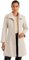Allegra K Elegant Winter Coats for Women's Casual Button Outwear Pea Overcoat Beige L