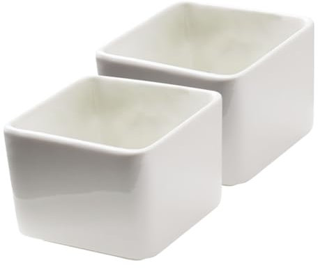 SOIMISS 2pezzi Ciotole in Ceramica Quadrate Per Salse e Salsa Di Soia Piccole Ciotole Monoporzioni Per Sushi e Buffet Facili Da Pulire e Resistenti Per Casa e Ristorante