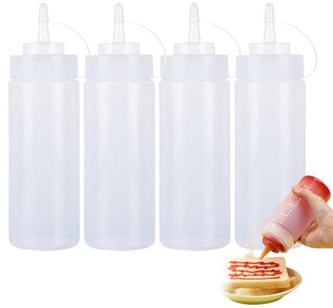 deegbbyi 4 Piezas Botella Exprimible 360ml Reutilizable sin BPA