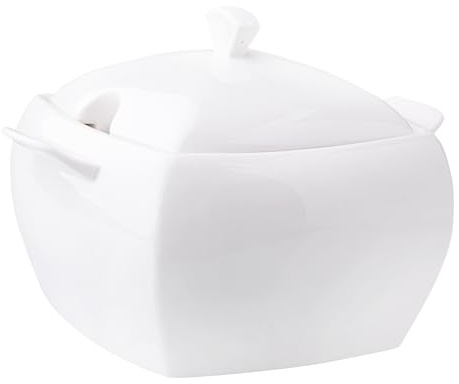 AMBITION Suppenterrine mit Deckel 4L Tokyo Porzellan Suppenterrine mit Griffen weiße Suppenvase